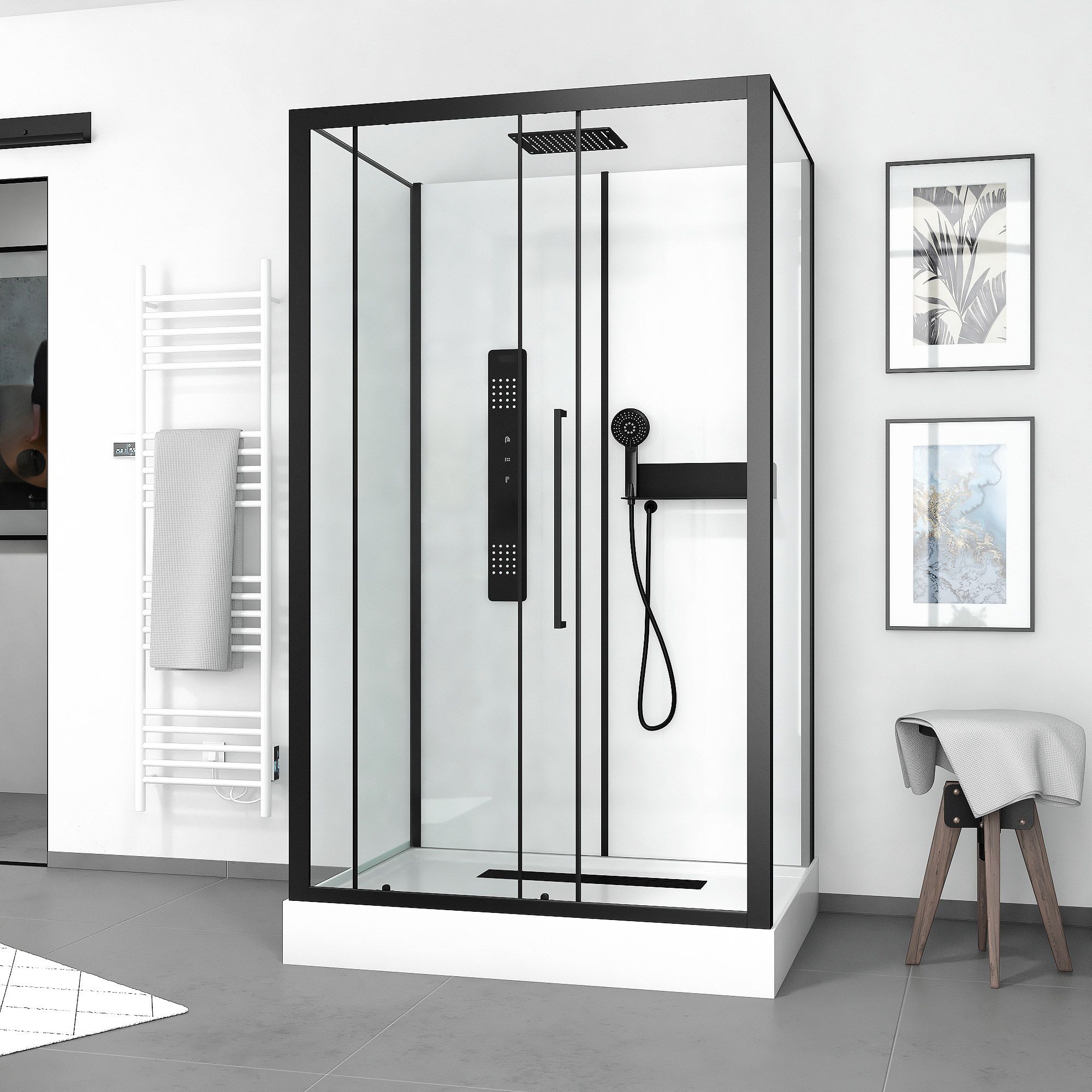Cabine de douche RECTANGLE - 90x115x217 cm - FACTORY 2 RECTA...