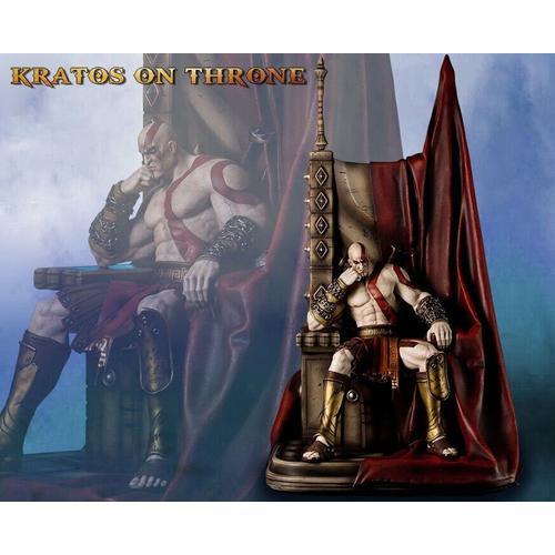 God Of War - Statue Kratos On Throne 75 M - Gaming Heads Collection