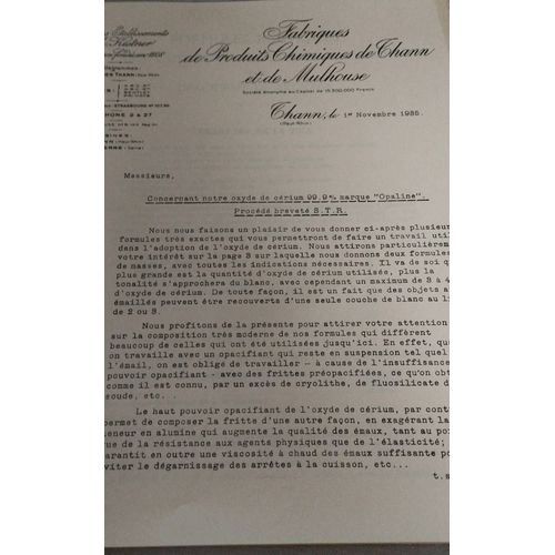 Document Fabrique Produits Chimiques De Thann Et De Mulhouse Concernant Oxyde Cérium Comme Opacifiant De Broyage Formules Pratique Pour Utilisation
