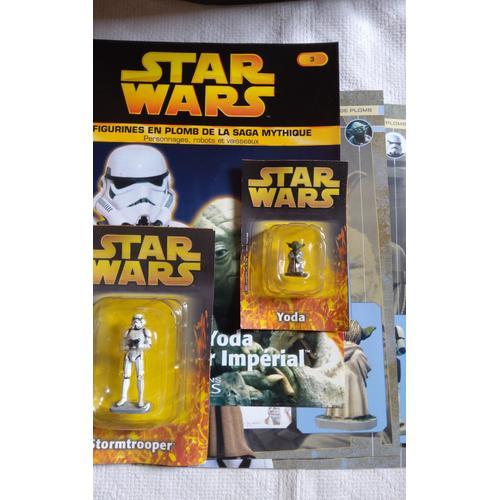 Figurine Star Wars En Plomb N° 03 : Maître Yoda Et Stormtrooper Avec Fiches Et Fascicule Atlas