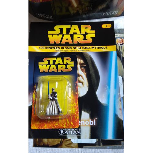 Figurine Star Wars En Plomb N° 06 : Obi Wan Kenobi Avec Fiche Et Fascicule Atlas