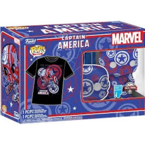 Captain America Marvel Patriotic Age (Art Series) - Pop! & Tee Men's Funko Pop! Standard M