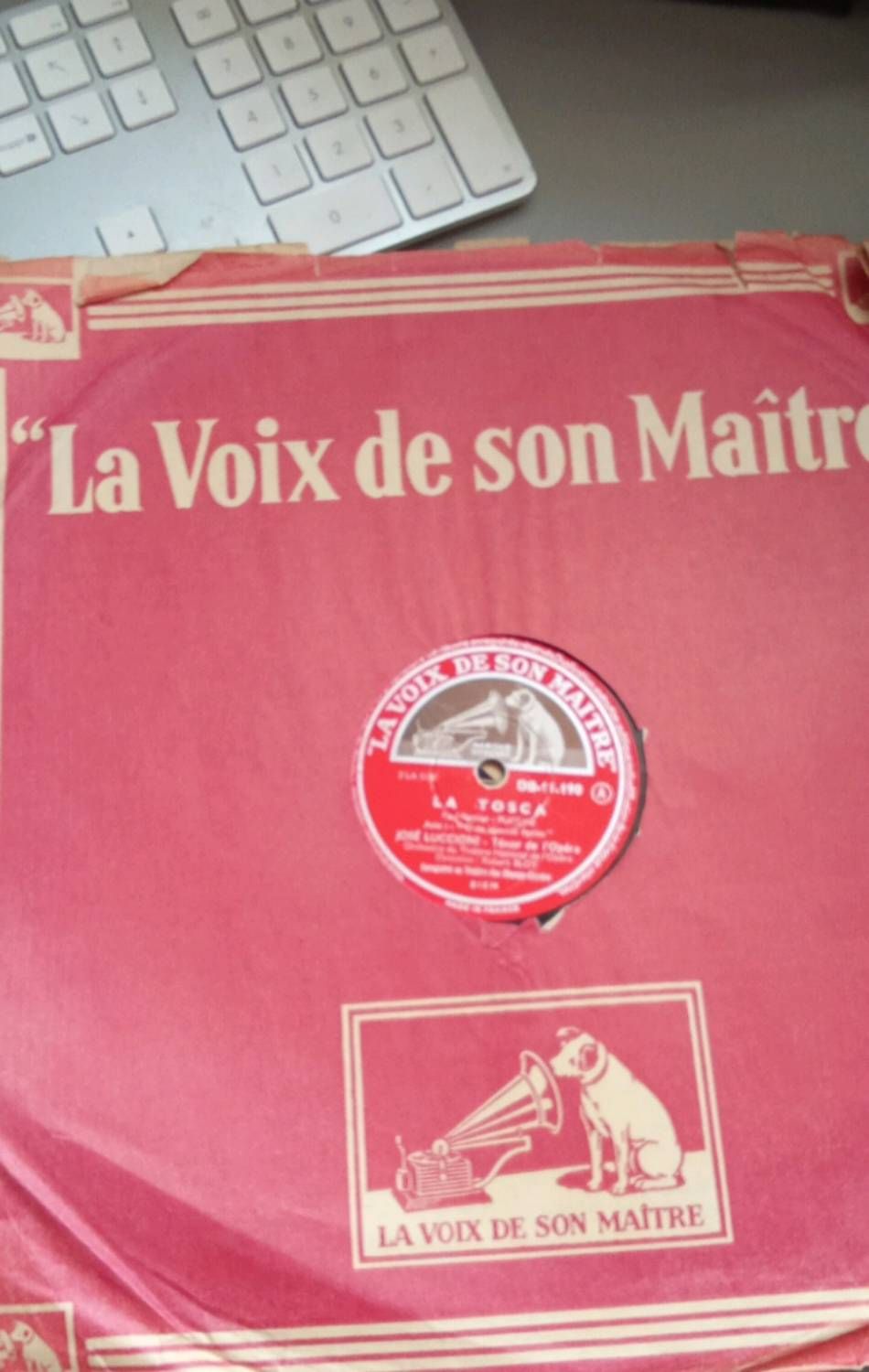 Vinyl Gramophone La Tosca De José Luccioni Ténor De L'opéra Édition La Voix De Son Maître