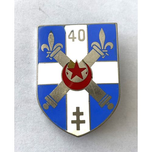 Original Insigne Pucelle Armee De Terre 40ème Regiment D'artillerie / Paris G. 2161