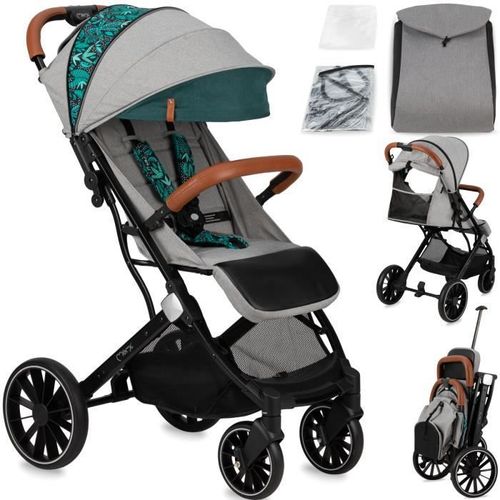 Poussette Bébé Citadine Ultra Compacte Momi Estelle Dakar - De 0 À 36 Mois - Jusqu'à 22kg - Vert