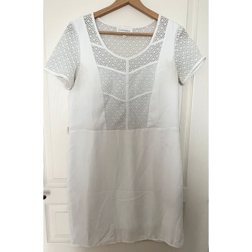 Robe Blanche Dentelle Ajourée Sud Express Taille M