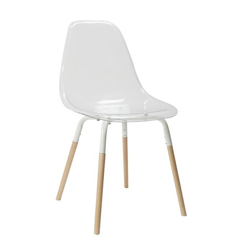 Chaises Scandinave Phenix En Plastique Et Métal - Transparent