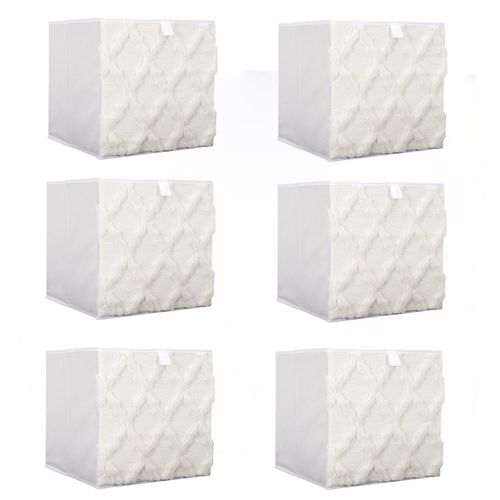 Lot De 6 Cubes De Rangement Pliable Losange - 30 X 30 Cm - Beige