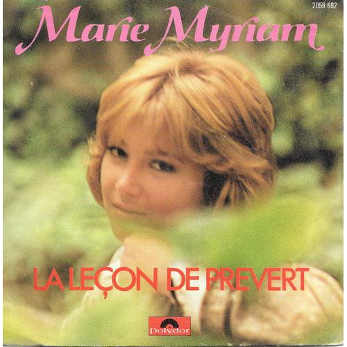 Marie Myriam : La Leçon De Prévert / Allume Une Chanson [Vinyle 45 Tours 7"] 1977