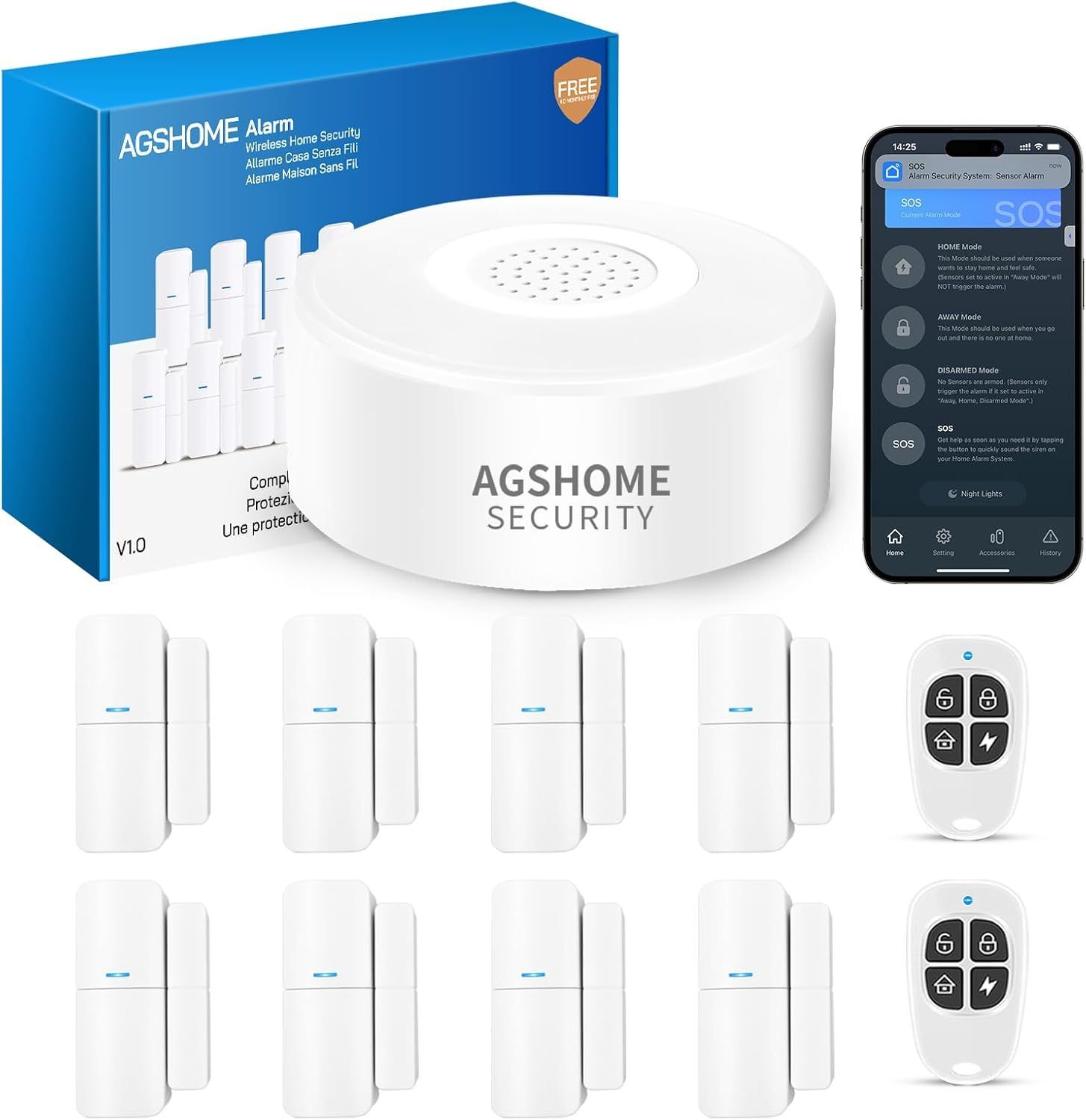 Alarme Maison sans Fil 11 Pack, Alarme Maison Wi-FI 120dB avec App,...