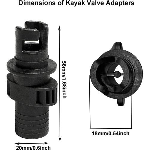 Adaptateur Pompe Paddle Kayak Embout De Gonflage Valve De Tuyau Pour Kayak De Bateau De Pêche Accessoire De Planche De Surf D'inflation Pour Bateau Gonflable Planche De Stand Up Paddle Etc 2 Pièces