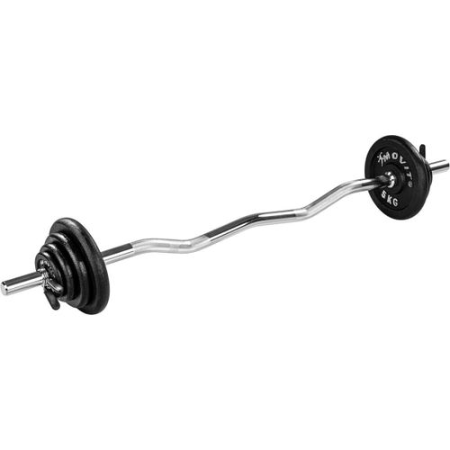 Movit® Sz Curlset Pro 26 Kg, 35 Kg, Ou 65,5 Kg, Avec Fermetures En Étoile Ou À Ressort + Disques De Poids En Fonte, Fermeture À Ressort 26 Kg