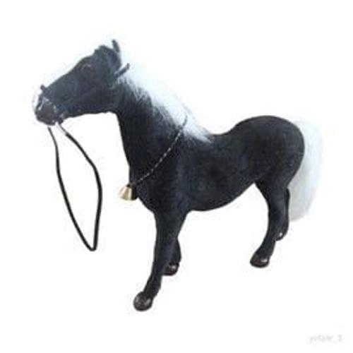 Simulation Cheval Chiffres Animal Figurine Jouet Artisanat Statue Décoration Noir