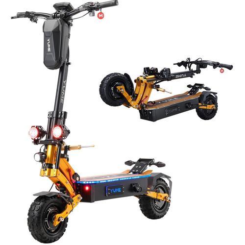 Trottinette Electrique Yume X11+ 6000w Double Moteur, Samsung Batterie 30ah,Double Chargeur 11 Pouces Pneus Tout-Terrain Pliable 80km/H Portée 96km, Frein Huile, App Et Nfc, Chocs Avant Et Arrière, Orange