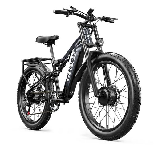 Gunai Gn68 26 Pouces Vélo Électrique 2000w Moteur 17.5ah Samsung Batterie Lithium-Ion Amovible 26x3.0 Fat Tire Mtb E-Bike Shimano 7-Vitesses 48km/H Max - Noir