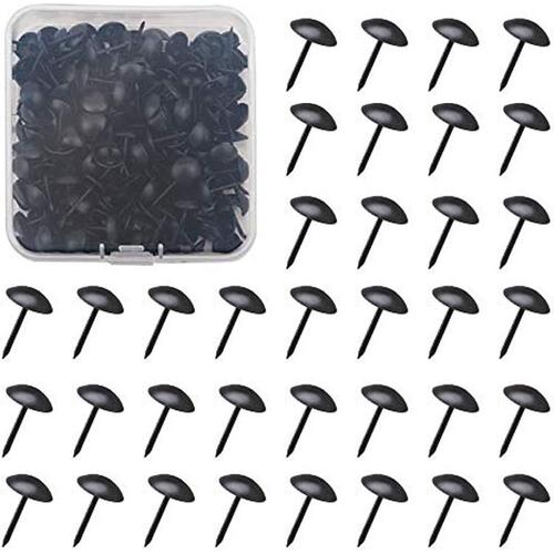 400pcs Clou Tapissier Pointe Tapissier Clou Tapis Punaise pour Meuble Décoration Noir 11 x 10mm