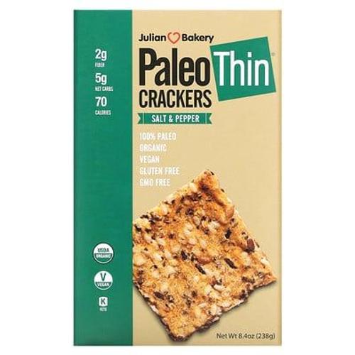 Julian Bakery Biscuits Fins Paleo Bio, Sel Et Poivre, 8,4 Onces (238 G)