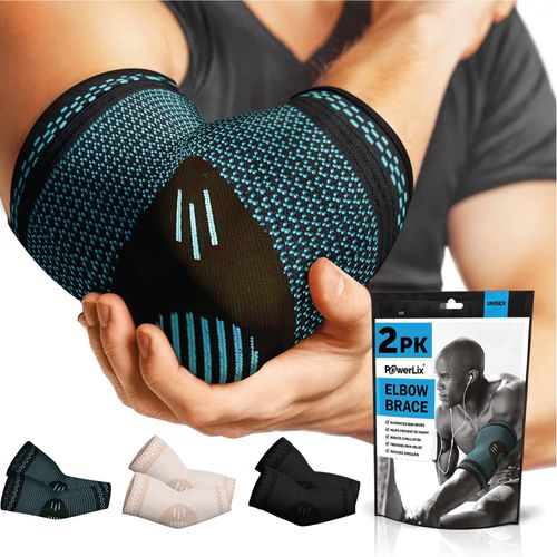 Powerlix Coudière De Compression Support (Paire) ? Coudière Pour Les Tendinites, Tennis Elbow Et Traitement Du Coude, X-Large