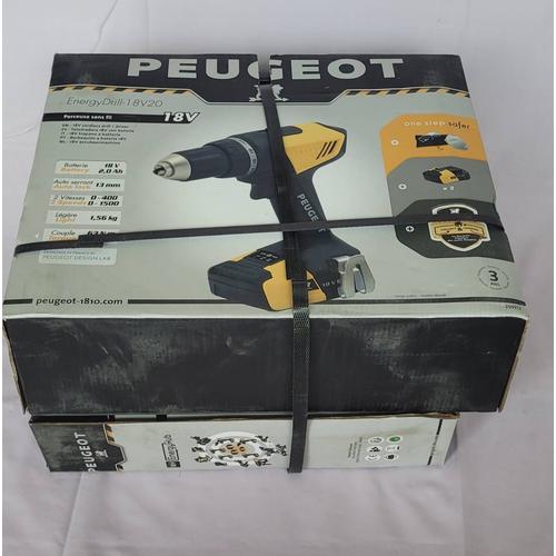 Perceuse Sans Fil, energy drill Peugeot 18V,avec 2 batteries, avec une machine assistante multi cutter,
