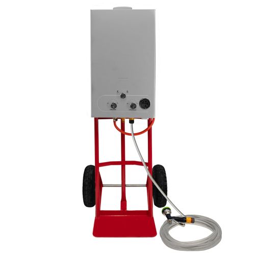 Douche Pour Chevaux Portable & Chariot 18l – Chaudière À Gaz Rapide 0-75°C & Alimentation Batterie 36kw – Tuyau 10m & 9 Modes De Jets – Camping Extérieur Voyage Compétition – Sur Pneus De 25,4 Cm