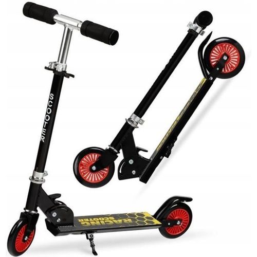 Qkids Flo Trottinette Enfant - Jusqu'à 50 Kg - Roues 100mm - Abec-7 - Réglable - Noir