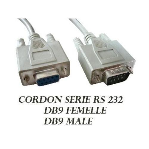 Cordon Série RS232 Male - Femelle / Prises DB9