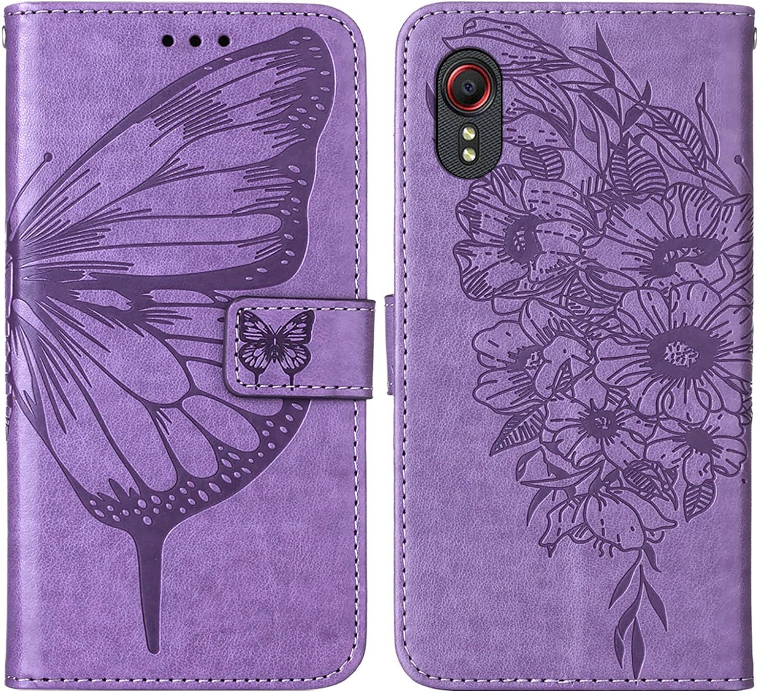 Coque Cuir Pour Samsung Galaxy Xcover 5 Etui A Rabat Motif D...