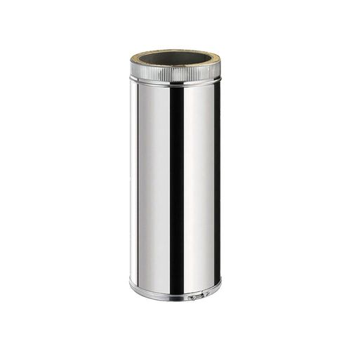 TDPI500 Conduit double paroi isolé polycombustible longueur 50 cm Inox Ø150 - à l'unité