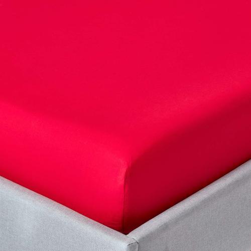 Drap-Housse Rouge 100% Coton Égyptien 200 Fils 120 X 190 Cm