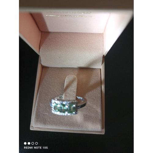 Bague Saphir Vert 1,25 Carat Et Diamants