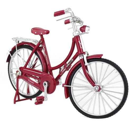 Mini 1:10 Alliage Modèle Vélo Moulé Sous Pression En Métal Doigt Rétro Vélo Adulte Collection Enfants Jouet, Style 2 Rouge