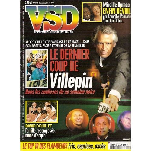 Vsd Du 22 Mars 2006  N° 1491 : David Douillet (2p) Mireille Dumas (5p) Jane Birkin (1/4p) Florence Foresti (1p)