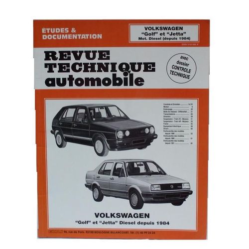 Revue Technique Automobile Volkswagen " Golf " Et " Jetta " Moteur Diésel ( Depuis 1984 ) Avec Dossier Controle Technique  N° 4635 : Volkswagen " Golf " Et " Jetta " Moteur Diésel ( Depuis 1984 )