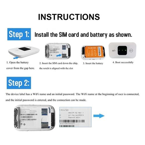 Routeur WiFi 4G MiFi 150Mbps WiFi Modem Car Mobile WiFi Hotspot Sans Fil Prise en Charge de 10 Utilisateurs avec Emplacement pour Carte SIM