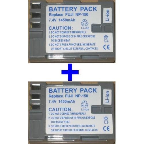 Pack de 2 batteries compatible Fuji FinePix S5 Pro NP-150 NP150 *1450mAh*