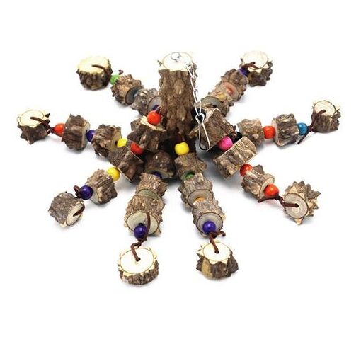 Jouets Pour Oiseaux En Bois Naturel Grand Jouet Pour Perroquet Joue...