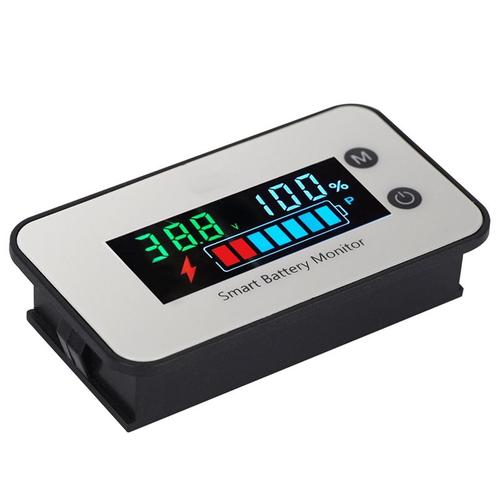 Moniteur De Batterie Étanche Ipx7 7-100v Testeur De Capacité De Batterie Avec Alarme De Température, Écran Multicolore