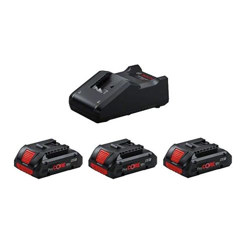 Pack de 3 batteries 18 V ProCORE 4 Ah + chargeur GAL 18V-40 BOSCH 0615990N2G