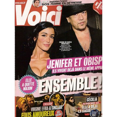 Voici  N° 000001059 : Jenifer, Pascal Obispo, Diam's, Virginie Efira, Sinclair, Cécilia Sarkozy, Mélissa Theuriau, Quentin (Star Academy) Dany Boon, Jean-Luc Reichmann (Interview) Liz Hurley