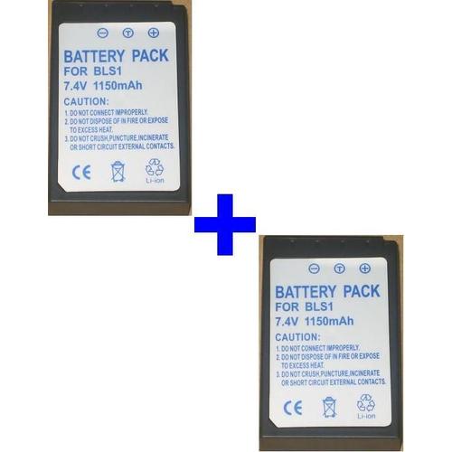 Pack de 2 batteries compatible OLYMPUS PS-BLS1 D-SLR E410 D-SLR E-410  *1150mAh*