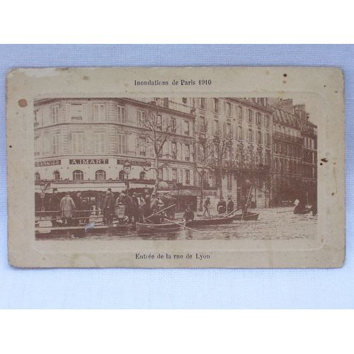 Inondation De Paris 1910 -  Carte Postale Ancienne  Entrée De La Rue De Lyon ( Édition Chocolat - Louit )