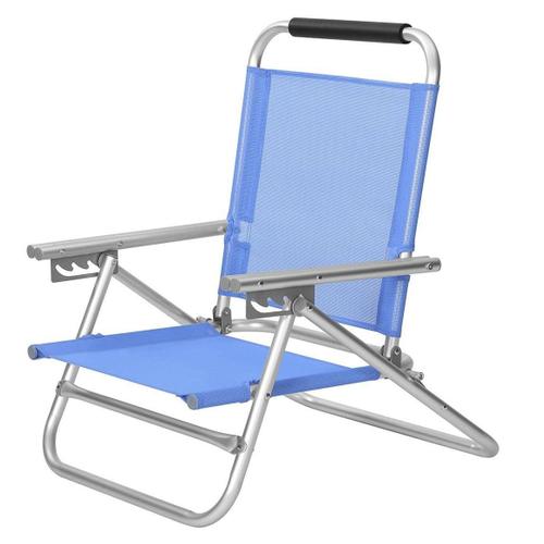 Chaise De Plage Portable Siège D Extérieur Pliable Dossier Réglable Sur 4 Positions Avec Accoudoirs Tissu Respirant Et Confortable Charge 150 Kg Bleu Helloshop26 12_0001547