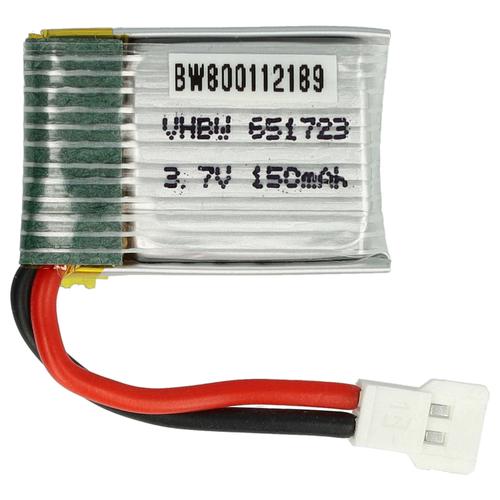 Vhbw Batterie Compatible Avec Jjrc H20, H20h Modéle Rc (150mah, 3,7v, Li-Polymère, 25 X 17,5 X 7,6 Mm, Walkera À 2 Broches)-Vhbw