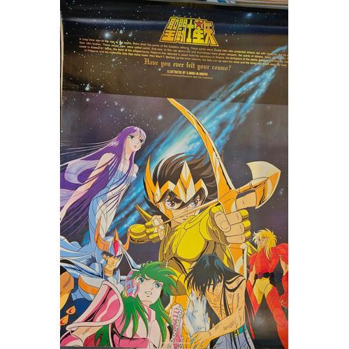 Poster Manga Saint Seiya, Les Chervaliers Du Zodiaque Japonais Original Officiel 50x70cm Not For Sale Promotionnel Columbia Records Musique De La Série Tv Poseidon.