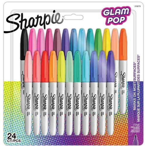 Sharpie Marqueur Permanent Fine "Glam Pop", Blister De 24