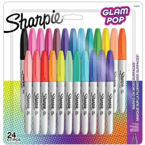 Sharpie Marqueur Permanent Fine "Glam Pop", Blister De 24