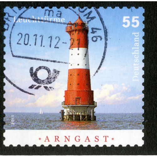 Timbre Oblitéré Deutschland, Arngast , Leuchttürme, 2011, 55