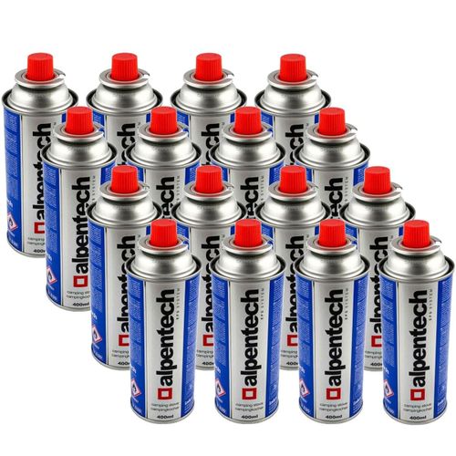Pack de 16 cartouches gaz ALPENTECH 250g butane Bouteille de gaz UN2037 pour rechauds et desherbeurs thermiques