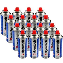 Pack de 16 cartouches gaz ALPENTECH 250g butane Bouteille de gaz UN2037 pour rechauds et desherbeurs thermiques