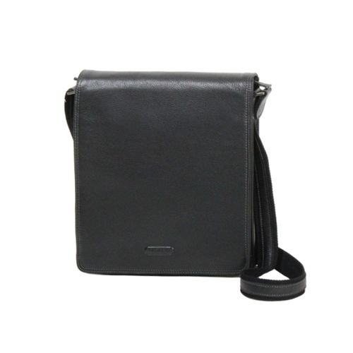 Besace Katana A4 à bandoulière en cuir de Vachette grainé K 69304 - Noir